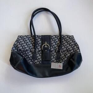 Black leather dkny shoulder bag